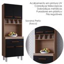 Ver imagem 4 de Armario Paneleiro 4 Portas 1 Gaveta 197x60 cm Vitoria Savana Preto Mobbs