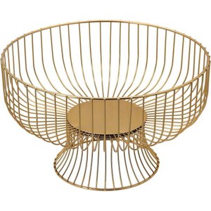 Fruteira 15x26x26cm Metal Dourado com Pé
