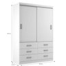 Guarda Roupa Casal Veneza Premium 2 Portas de Correr 6 Gavetas - Branco Branco - 2