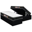 Ver imagem 1 de Cama Box Baú Solteiro: Colchão Espuma D33 Castor Black e White Double Face + Base CRC Suede Black(
