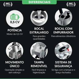 Processador de Alimentos Skymsen Industrial Bivolt Chaveado Pa-7 Pro - 4
