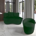 Ver mais imagens de Kit Namoradeira + Poltrona Yara Orgânica Suede Verde