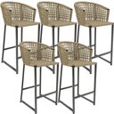 Ver imagem 1 de Kit 05 Banqueta Para Área Gourmet Cozinha Varanda Corda Náutica Porto D04 Bege - Lyam Decor