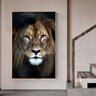 Quadro Leão Impacto Vertical - Tela Única - 120 x 90 cm - Dourada - 1