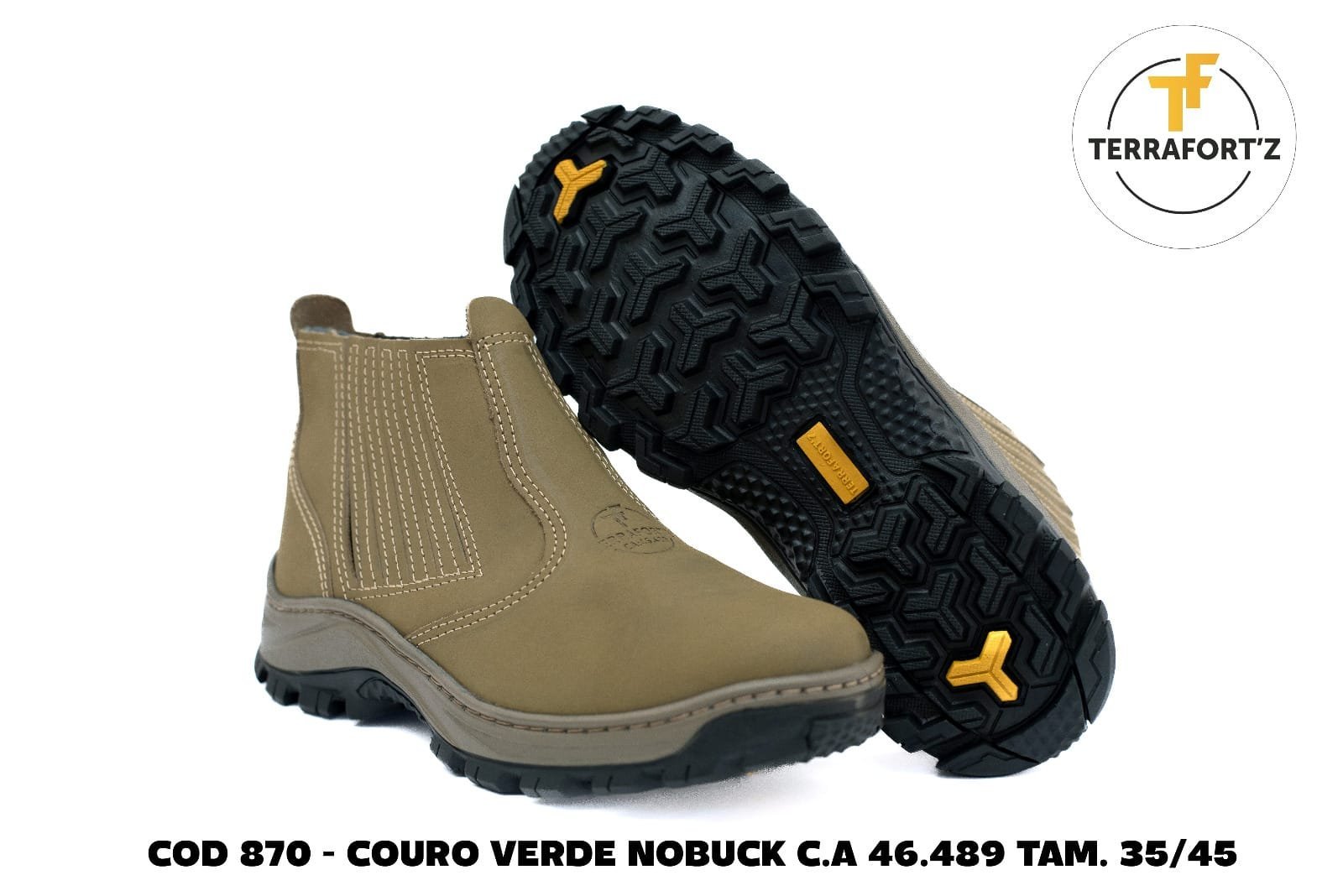 Botina Elástico Couro Nobuck Terra Fortz Verde Cod 870 - 3