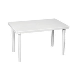 Mesa Retangular Plástica Piscina Praia Desmontável Branca Plasnew