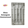 Mesa Retangular Plástica Piscina Praia Desmontável Branca Plasnew - 4