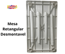 Ver imagem 4 de Mesa Retangular Plástica Piscina Praia Desmontável Branca Plasnew