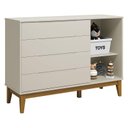 Ver imagem 5 de Quarto de Bebê 4 Portas com Cômoda com Porta Elfe Classic e Berço Americano Danny Areia Acetinado Am