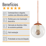Pendente Globo Esfera de Vidro Cristal 14cm - Bronze - 5