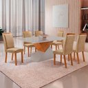 Ver imagem 1 de Mesa de Jantar Aster Lorena 6 Lugares Vidro Off White 180cm Moderna
