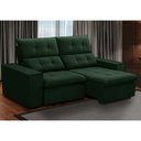 Ver imagem 2 de Sofá Retrátil Reclinável para Sala 3 Lugares 210cm Vincent F04 Veludo Verde - Lyam Decor