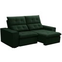 Ver imagem 1 de Sofá Retrátil Reclinável para Sala 3 Lugares 210cm Vincent F04 Veludo Verde - Lyam Decor