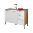 Ver imagem 1 de Balcão de Cozinha para Pia 120 Cm Mad Versalhes 3 Portas 2 Gavetas Freijó/supremo - Kits Paraná