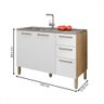 Balcão de Cozinha para Pia 120 Cm Mad Versalhes 3 Portas 2 Gavetas Freijó/supremo - Kits Paraná - 4