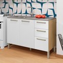 Ver imagem 2 de Balcão de Cozinha para Pia 120 Cm Mad Versalhes 3 Portas 2 Gavetas Freijó/supremo - Kits Paraná