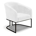 Ver imagem 5 de Sofá Namoradeira e 2 Poltronas Base Industrial Preto Stella Corano Branco D03 - D'Rossi