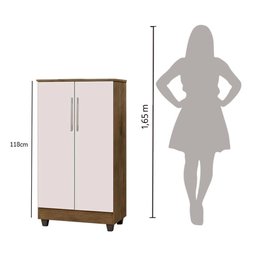 Armário Multiuso 2 Portas Jequitibá/off White J&a Móveis Smart 118x64x36 - 7