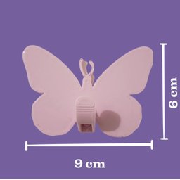 Gancho de Parede Borboleta Rosa (kit com 3 Unidades) - 4