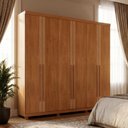 Ver imagem 1 de Guarda-Roupa Casal 100% MDF 6 Portas e 6 Gavetas com Pés 273cm Multimóveis CR35513 Madeirado
