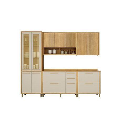Cozinha Torino 5 Peças Valdemoveis Cinamomo/off White