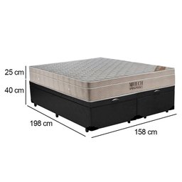 Cama Box Baú Queen Sintético Bipartido+ Colchão Queen Ortobom Airtech Molas SpringPocket 65x158x198  - 3