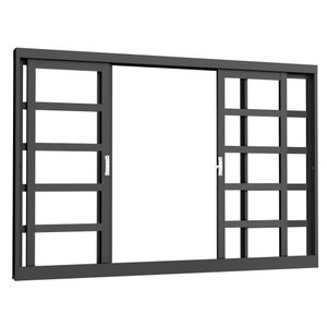 Janela Vitro de Correr 4f 120x100 Req7cm sem Grade sem Vidro