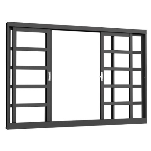 Janela Vitro de Correr 4f 120x100 Req7cm sem Grade sem Vidro