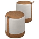 Ver imagem 2 de Kit 2 Banqueta Decorativa Redonda Puff Boston Bouclê Facto:bouclê Marfim