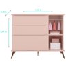 Cômoda Infantil com Porta e Mesa de Apoio Alice Rosa Acetinado - Phoenix - 3