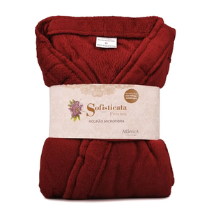 Roupão Microfibra Plush Inverno Frio Toque Macio Unissex:bloodstone/gg
