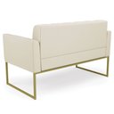 Ver imagem 7 de Sofá Namoradeira Base Industrial Dourado Ana Sintético Bege - Ibiza