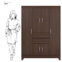 Ver imagem 3 de Guarda Roupa Solteiro Ecom 2 com Cômoda Montevidéu Café Touch - Demóbile