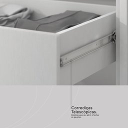 Camarim Penteadeira 3 Gavetas 2 Porta com Led Carisma - Branco - 5