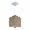 Ver imagem 1 de Lustre Pendente Quadrado Md-4224 Cúpula em Tecido 16/16x16cm Rustico Bege - Bivolt