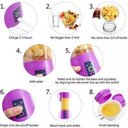 Ver imagem 4 de Mini Liquidificador Recarregavél Portátil Bateria Usb - Roxo