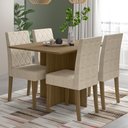 Ver imagem 2 de Kit Mesa de Jantar Helo sem Vidro 120x90 com 4 Cadeiras Jade Carvalho/fendi