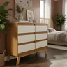 Cômoda para Quarto Londres com 6 Gavetas - Nature/off White - 11