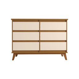 Cômoda para Quarto Londres com 6 Gavetas - Nature/off White - 4