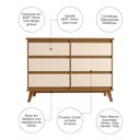Ver imagem 5 de Cômoda para Quarto Londres com 6 Gavetas - Nature/off White