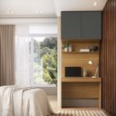 Ver imagem 1 de Escrivaninha com Painel e Aéreo 1 Gaveta 2 Portas MDF Altezza