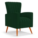 Ver imagem 1 de Poltrona Decorativa Melody com Pés Palito Bouclê Verde - Desk Design