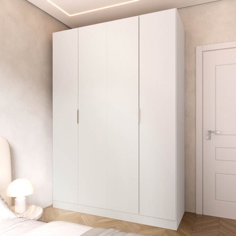 Guarda Roupa Modulado 100% MDF 4 Portas Orion CabeCasa MadeiraOriginals Bege/Aveia