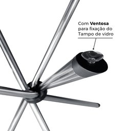 Suporte Base para Mesa de Jantar Pés de Mesa Palito em Aço 80cm Casa Cozinha Ql - 3
