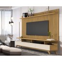 Ver imagem 2 de Conjunto Ripado Classic Para Sala Estar com Rack Vivare Wood 1.8:Cumaru/Off White
