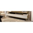 Ver imagem 4 de Conjunto Ripado Classic Para Sala Estar com Rack Vivare Wood 1.8:Cumaru/Off White