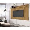Conjunto Ripado Classic Para Sala Estar com Rack Vivare Wood 1.8:Cumaru/Off White - 3