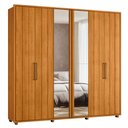 Ver imagem 1 de Guarda Roupa Casal Miró Ripado 6 Portas Cinamomo com Espelho - Madetec