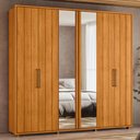 Ver imagem 2 de Guarda Roupa Casal Miró Ripado 6 Portas Cinamomo com Espelho - Madetec
