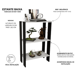 Estante Baixa Adonai Branca/preta - 2